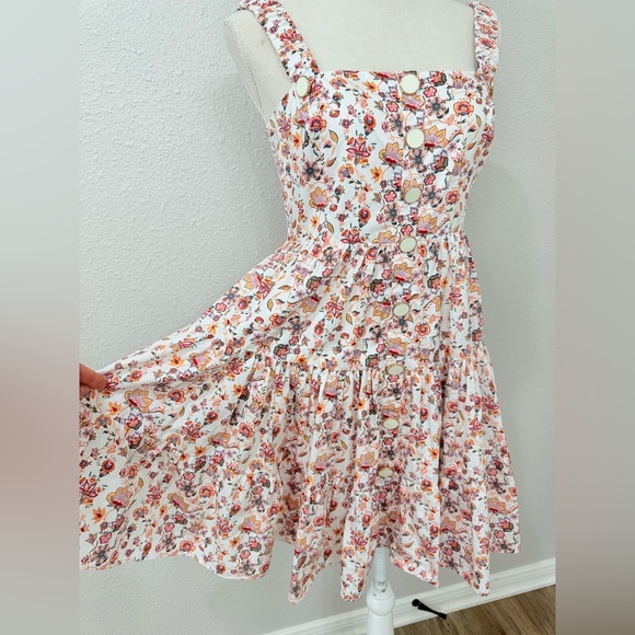 Masons Daughter Dress Womens Small Puff Sleeve Mini Floral Dress - Picture 5 of 11